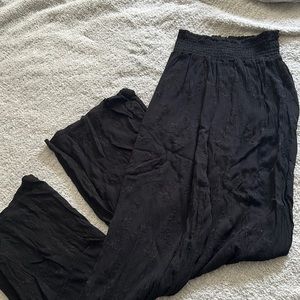 Chatoyant Embroidered Wide Leg Pants Black size medium
